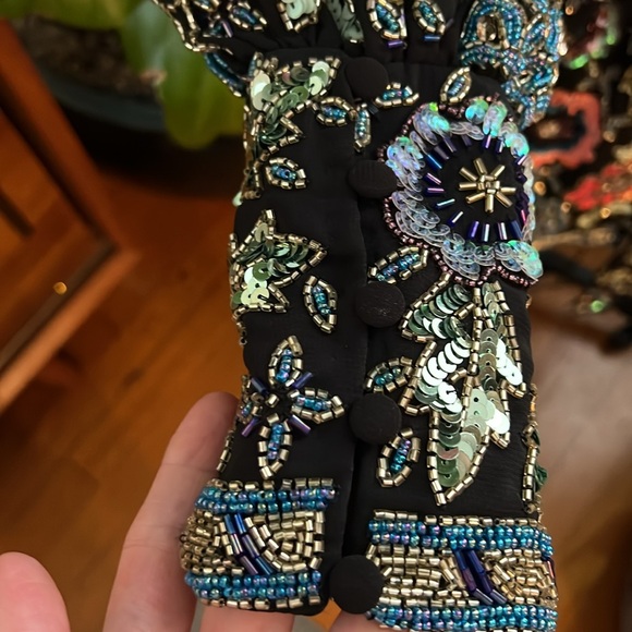INCREDIBLE Beaded Evening Cocktail Wrap Dress - US 10 - Picture 6 of 10